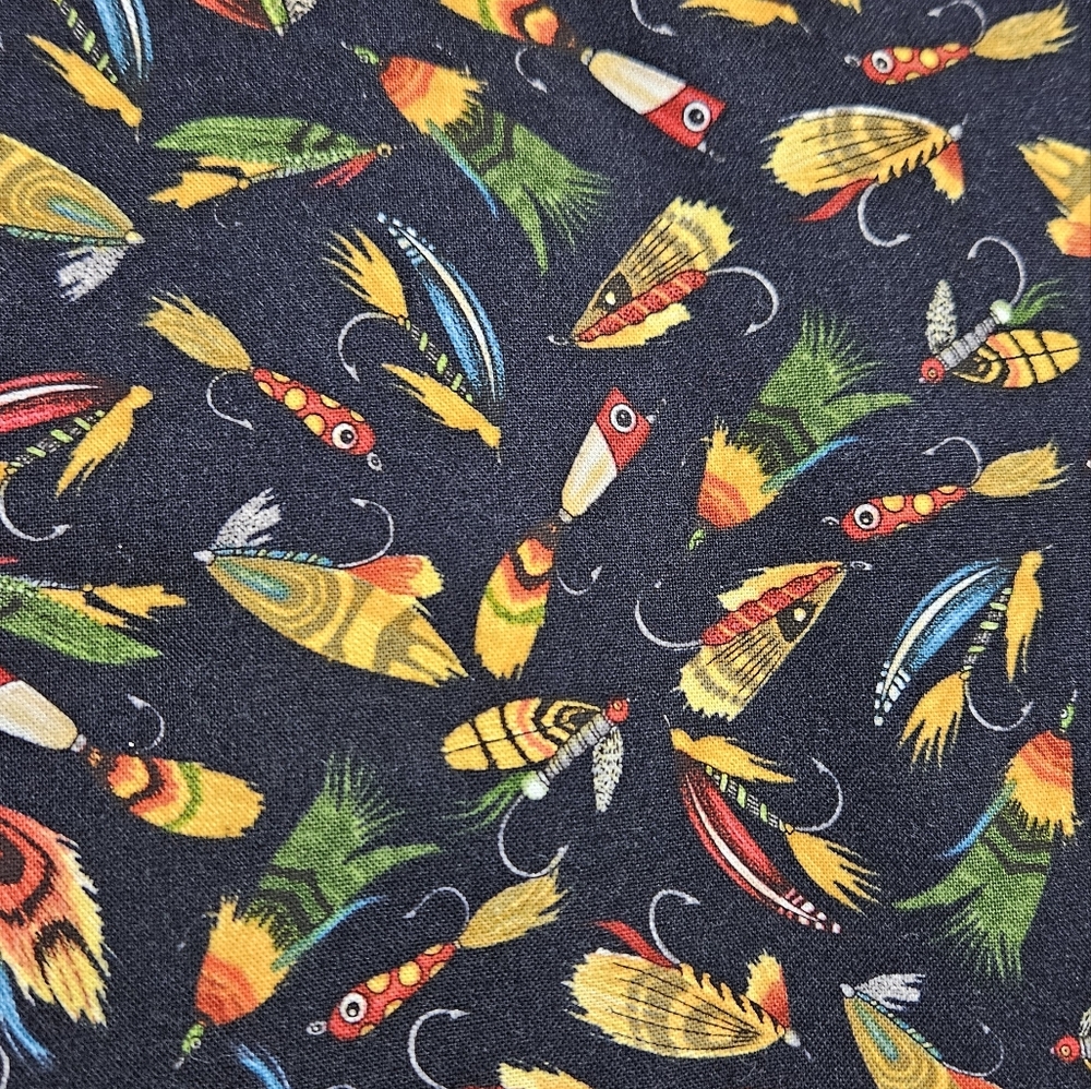 Hand Crafted Colorful Fish Lures Patterned Pillowcase - Picture 3 of 4